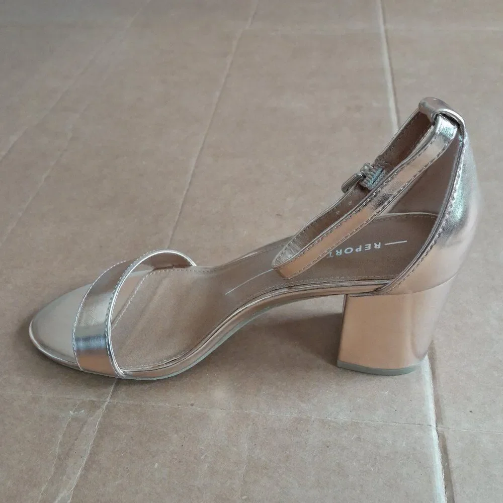Report Women’s Payson Rose Gold Block Heel Shoes Size 6.5